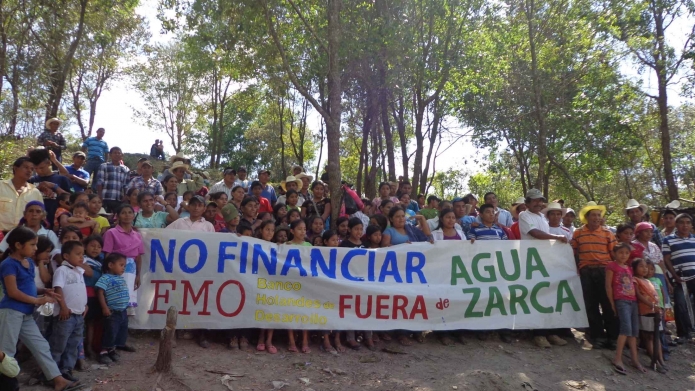 Agua Zarca hydropower dam in Honduras. Support the Bank Track's call to stop financing climate disasters and Respect Indigenous People's Rights and Territories!